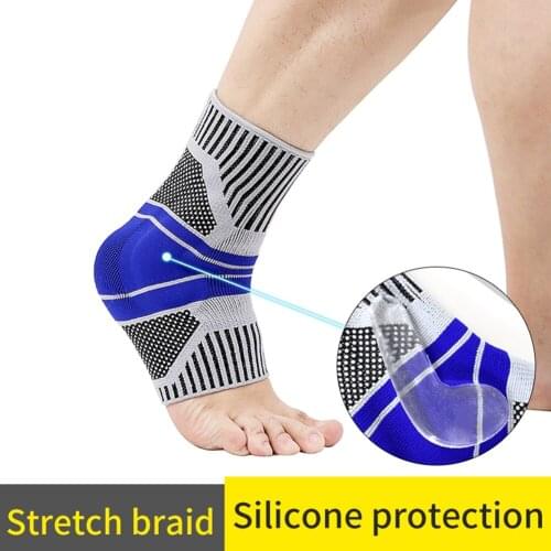 1pc Ankle Support Compression Ankle Sleeve With Silicone Gel Reduce Foot Swelling Pain Relief For Plantar Fasciitis Sport Safety
