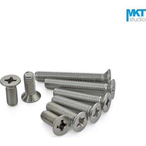 100Pcs Free Shipping Sample M2.5 Stainless Steel Flat Head Flat Tail Screws Bolts Height=4/5/6/7/8/9/10/12/14/16/18/20mm
