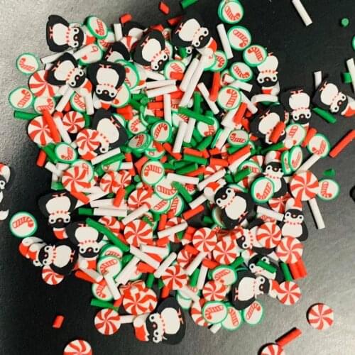 20g Christmas Penguins Slices Mixed Candy Nails Art Polymer Clear Clay Accessories DIY Sequins scrapbook shakes