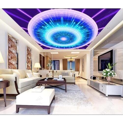 3d ceiling murals wall paper custom photo European colored glass dome Home decoration living room wallpaper for walls 3 d