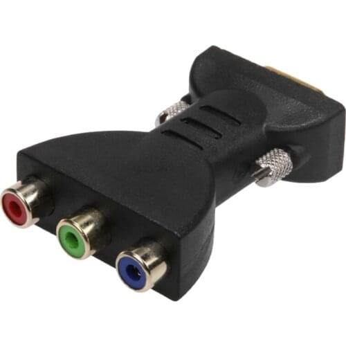 3RCA RGB Female to HD 15-Pin VGA Style Component Video Jack Adapter Conventer