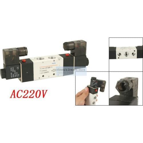 Free Shipping High Quality AC 220V Air Inner Guide Type Solenoid Valve 4V320-10 3/8'' Outlet and Inlet