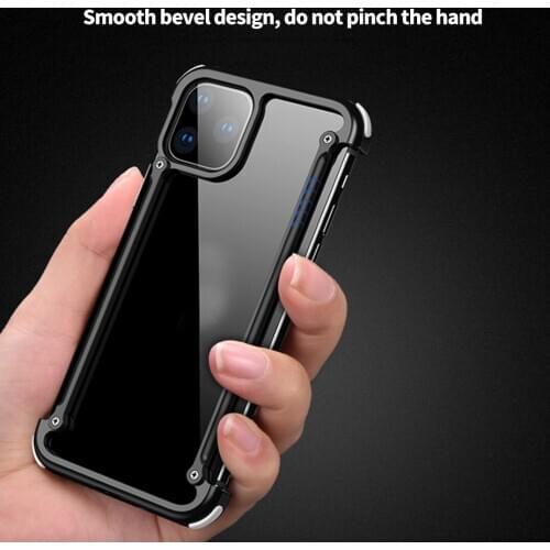 Luxury Smartphone Case for Iphone 11 11pro Pro Max Cell Phone Case Metal Personality Shell 360 Full Protection Bumper Back Cover