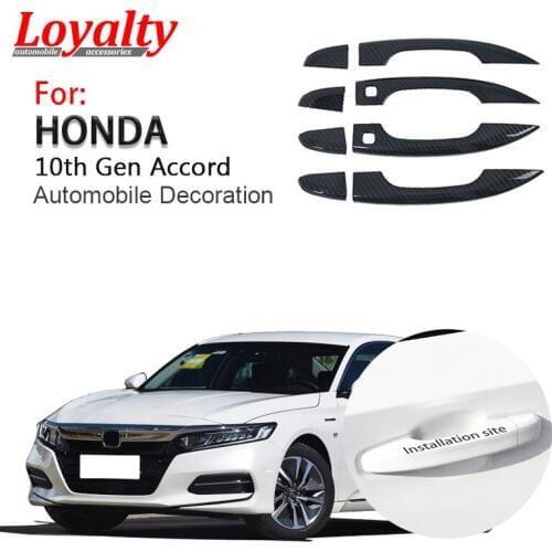 Loyalty for Honda Accord 10th Gen 2018 2019 Door Handle Cover Trim ABS Exterior Parts Carbon Fiber Car Styling Auto Accessories
