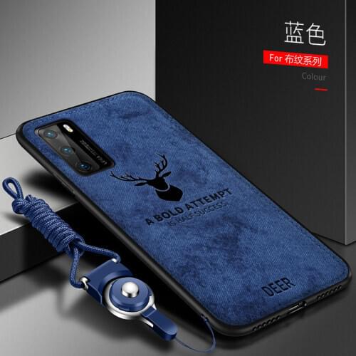 For Huawei P40 Pro Plus Case Luxury Soft Silicone+Hard fabric Deer Slim Protective Back Cover Case for huawei p40 lite shell