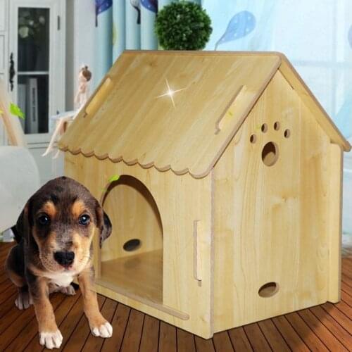 Solid Wooden Outdoor Dog Cat Kennel Fashion Pet Home Pet Chalet Dog House Large Kennel Weatherproof