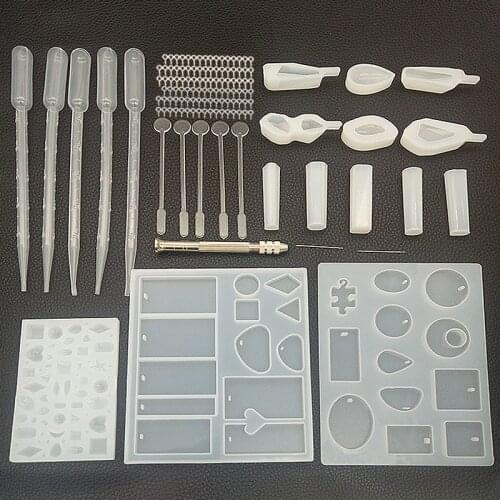 DIY Crystal Epoxy Set Pendant Silicone Mold Jewelry High Mirror Aromatherapy Gypsum Gem Pendant