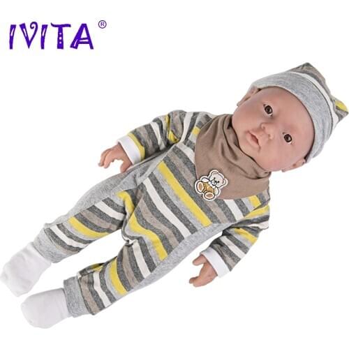 [Shipping from US & CN] Original IVITA 41cm 2kg Boy Eyes Opened Silicone Reborn Alive Dolls Baby Realistic Babies Kids toys