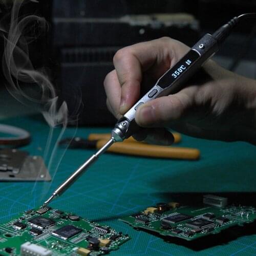 TS100 65W Mini Electric Soldering Iron Station Kit Digital LCD Programable Display Adjustable Temperature with BC2 I B2 Tip