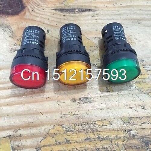 3 x AC220V 20mA Energy Saving LED Indicator Light Green Yellow Red