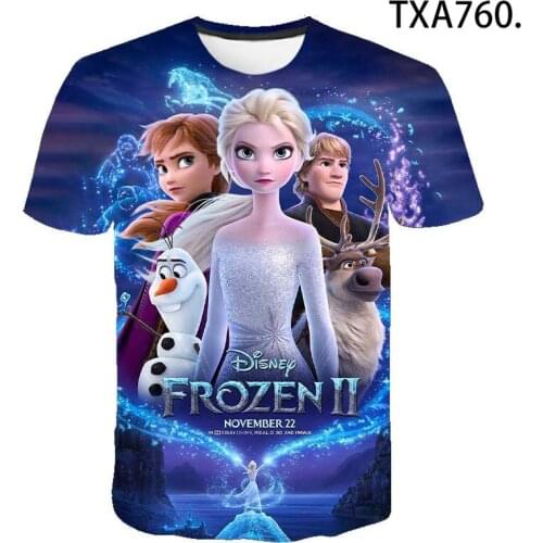 Disney Frozen3D Print T Shirt Cartoon Anime Casual Men Women Children Cool Fashion Short Sleeve Boy Girl Kids Streetwear Tops