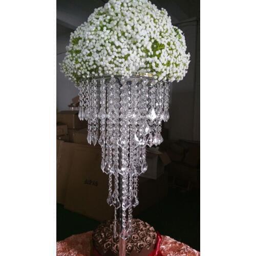 Hot 5-Tier Wedding Crystal Centerpiece Flower Stand 10 pcs