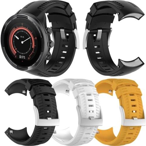 HOT Universal Silicone Watch Band Wrist Band Strap Wristband For SUUNTO 9 Baro Watch Accessories Replacement Watch Band Buckle