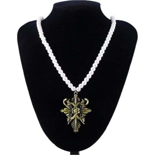 Game Jewelry R Evil 8 Village Alcina Vampire Lady Pearl Necklace Cosplay costume Accessories Womens Fashion Elegance Choker