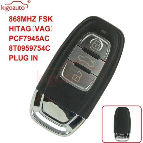 Kigoauto Smart key 3 button 868Mhz for Audi 8T0959754C A3 A4 A6 A5 A8 Q5 Q7 car key