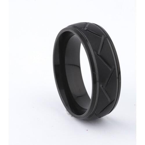 Cool 8mm Mens Ring Black Tungsten Style Fashion Party Jewelry Stainless Steel Rings for Men Anniversary Birthday Gift Male