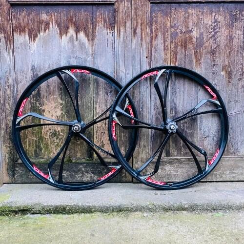 Mountain Bike wheel 26 Inch Magnesium Alloy Wheel 6 Spokes cassate Hub Wheelset Bicycle MTB Disc Brake Rims Cycling
