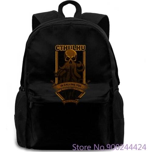 CTHULHU IS CALLING YOU Wars Horror Arkham H. P. Lovecraft Miskatonic Cool Homme Men Funny backpack