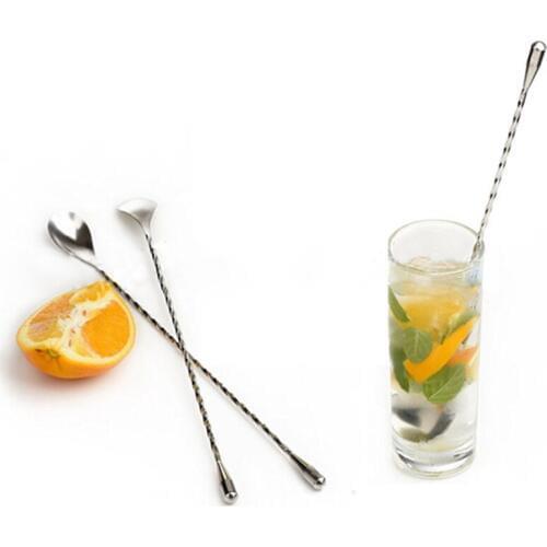 31CM Length Ice Cream Dessert Scoop Flatware Long Handle Teaspoons Stainless Steel Stir Spoons Cocktail Coffee Spoon Durable