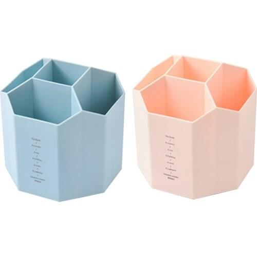 Multifunctional Cosmetic Brush Holder 360 Degree Rotating Storage Box Home Desktop Pen Holder
