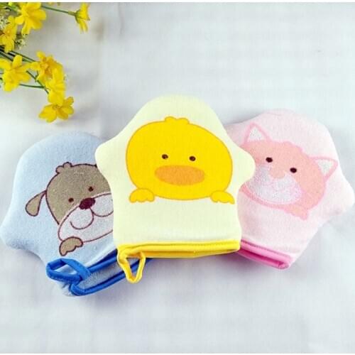 Cartoon Super Soft Cotton Baby Bath Shower Brush Glove Cute Animal Pattern Children Sponge Rubbing Towel Ball