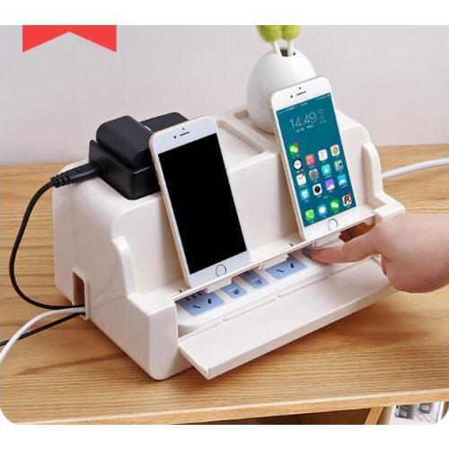 Desktop Power Cord Storage Box Large Computer Data Cable Finishing Box Outlet Plug - in Wire Organizer