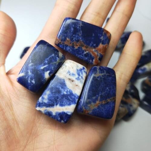 Natural Blue Sodalite Stone Blue-vein Stone Lapis Lazuli Apatite Stone Healing Crystals Gemstone Gem Reiki Beads for Home Decor