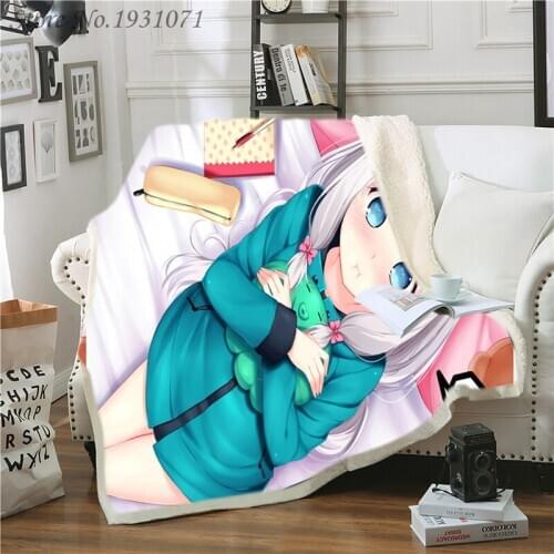 Anime Eromanga Sense Izumi Sagiri 3D Printed Fleece Blanket for Beds Thick Quilt Bedspread Sherpa Throw Blanket Adults Kids 03