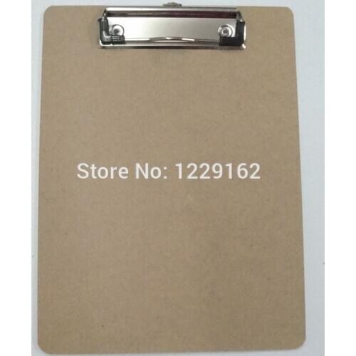 Office supplies A4 MDF writing clip board Portable Wooden file clip board menu clipboard with hook Stationery