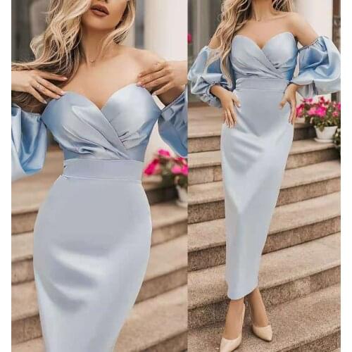 Sheath Long V-Ne Prom Dresses with Pockets Middle Back with Zipper Robe De Soiree Ankle Length Formal Party Gown for Lady