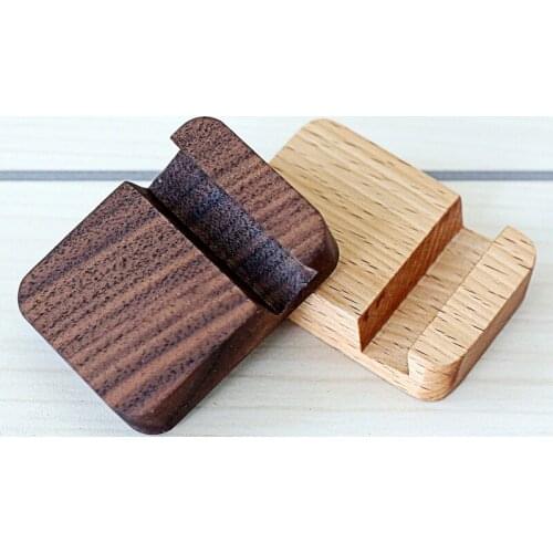 Simple Lazy Mobile Phone Holder Solid Wood Mobile Phone Bracket Storage Box Small Square Phone Holder Rack