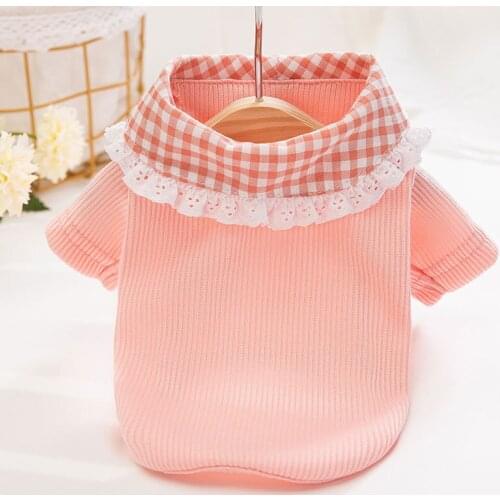 Shirt Pet Dog Clothes Cotton Shirts Clothing Dogs Super Small Costume Soft Cute Breathable Chihuahua Summer Pink Girl Mascotas
