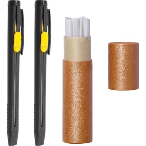 2PCS Stitching Sewing Needlework Fabric Invisible Chalk Marker Pencil Pens+20PCS Refills for Tailor Cotton Leather Garment Craft