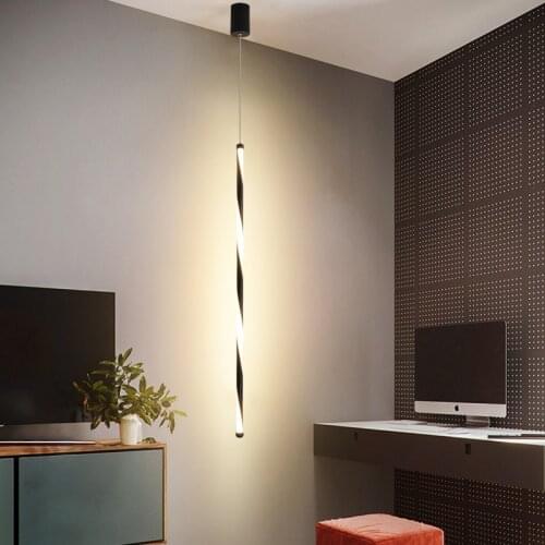 LED Pendant Lights for Living Bedroom Black Cylindrical Bedside Lamp Suspension Wire Fixed Indoor Decorations Hanging Ceiling