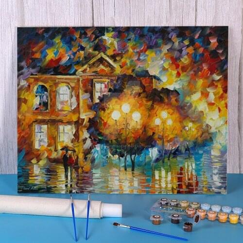 Glowing Night Painting By Numbers Set Acrylic Paints 40*50 Oil Painting Wall Decoration Kids Drawing