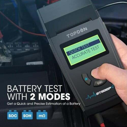 Topdon BT500P Battery Tester suitable 12v and 24 v cars or truck update for European, Asian, American cars