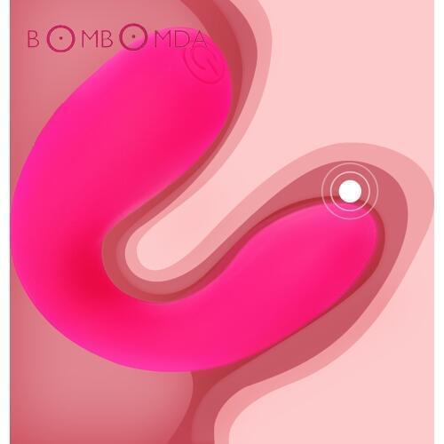 U Shape Strong Dildo Vibrating G-spot Vibrator Clitoris Stimulation Vaginal Orgasm Anal Vibrator Masturbation Sex Toys for Woman