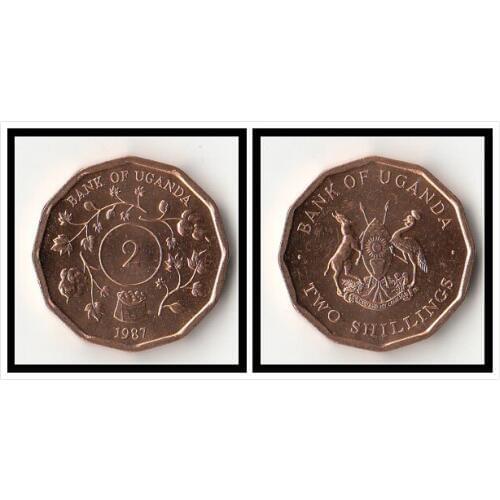 Uganda 2 Shilling 1987 Edition Coins Africa New Original Coin Unc Collectible Real Rare Commemorative