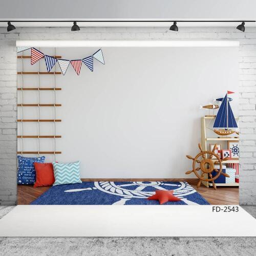 Carpet Sail Boat Baby Room Vinyl Cloth Photography Backgrounds Computer Printed Photocall for Baby Children Photo Shootings