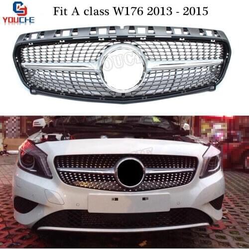 W176 Diamond Grill Car Styling Front Hood Grille Mesh For Mercedes W176 A Class 2013 2014 2015 A160 A180 A200 A250 A45