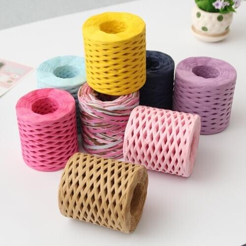 1 Roll 200m Raffia Paper Ribbons Packing Twine Rope For Christmas Gift Box Wrapping Package Diy Crafts Party Decorations