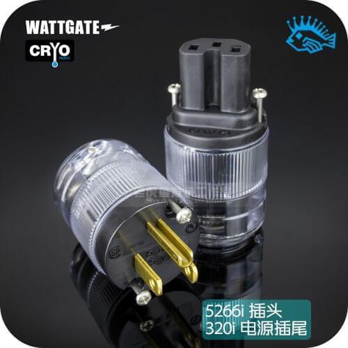 1pcs Original American WattGate 5266i stereo power male plug 320i female plug transparent black