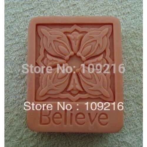 1pcs BELIEVE(ZX651) Silicone Handmade Soap Mold Crafts DIY Mold