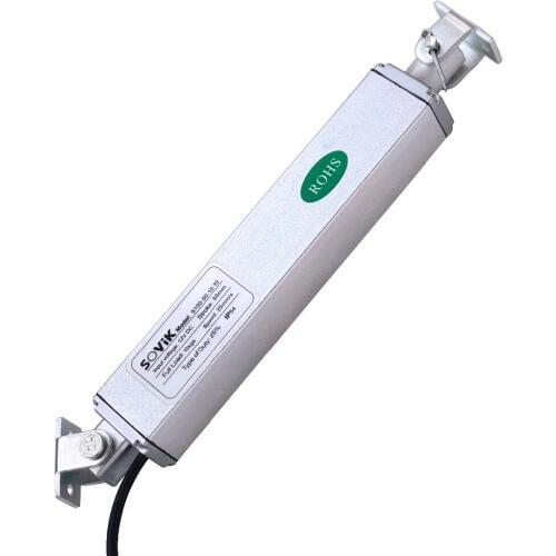 12V 24V Micro Linear Actuator 50mm 2 inch Stroke Electric DC Motor High Speed 25mm per sec 100N Max Load with Mounting Brackets