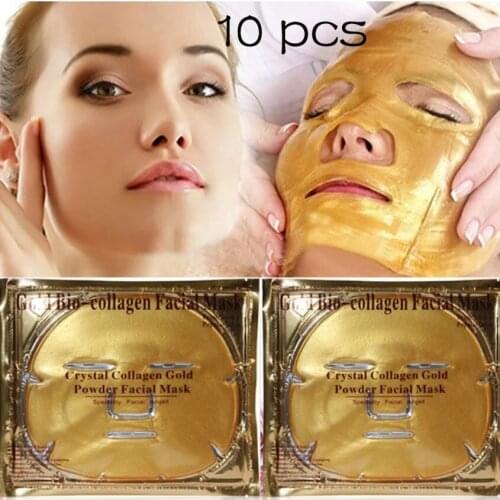 20pcs BIOAQUA Collagen 24K Gold Masks Skin Care Oil-Control Brightening Moisturizing Crystal Beauty Salon Facial Sheet Mask