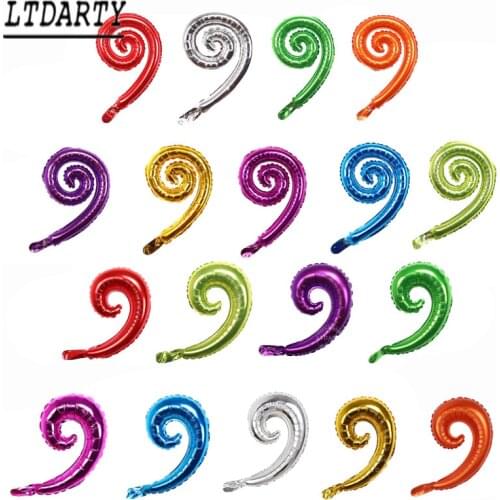 200pcs Rainbow Candy Colors Spiral Wave Curve Foil Balloons Family Birthday Wedding Party Wall Decoration child Inflatable Toys
