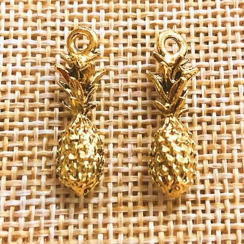24pcs 3D Pineapple Charms Retro Gold Silver Color Pendant DIY Aesthetics Accessories Findings Handmade Jewelry Making Supplies
