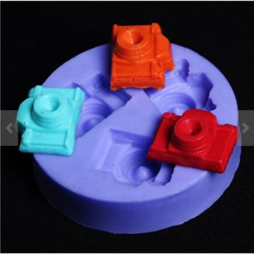 3-cavity Camera Shaped Fondant Mold Candle Mold Resin Mold Soap Silicon Tiny Aroma Stone Moulds Silicone Rubber PRZY 001