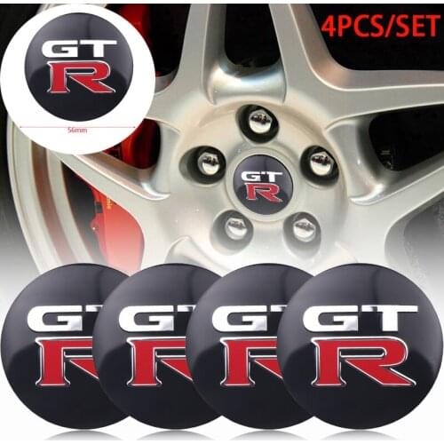 4x Auto Styling Car Wheel Hub Sticker Center Cap Sticker Decal For GTR Emblem Nissan Tiida Teana Skyline X-trail Almera Qashqai