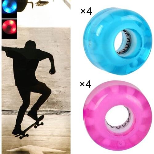 4 Luminous Skate Wheels for Double Row Skating And Skateboard, Longboard